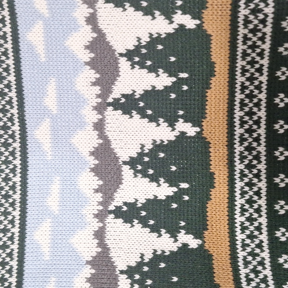 Vintage Crystal Kobe  Women's Cardigan Green Trees Nature Winter - Picture 7 of 10